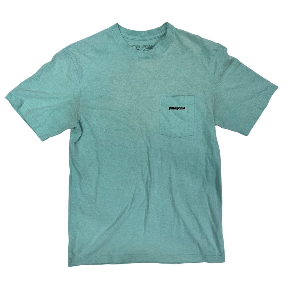 Patagonia Responsibili-Tee Pocket T-Shirt Mens Small Green P-6 Logo